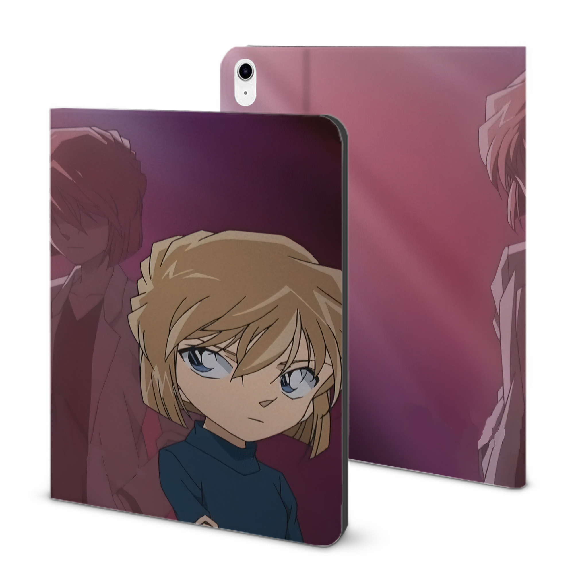 （画像用） 名探偵コナン Detective Conan IPad ケース ブック型 PUレザー TPU 耐衝撃 軽量 薄型 ペン収納なし 全面保護 IPad 各モデル対応